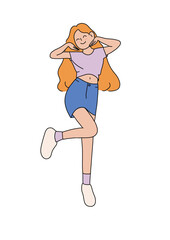 girl jumping in the air