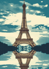Eiffel Tower popart design portrait
