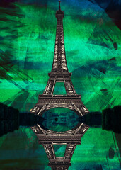 Eiffel Tower popart design portrait