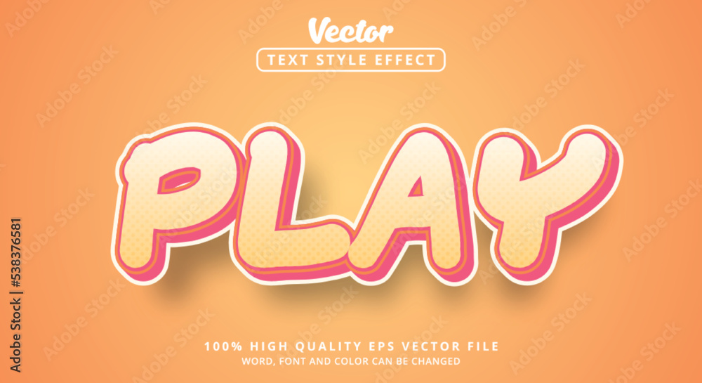Poster editable text effect, play text with colorful style with modern style