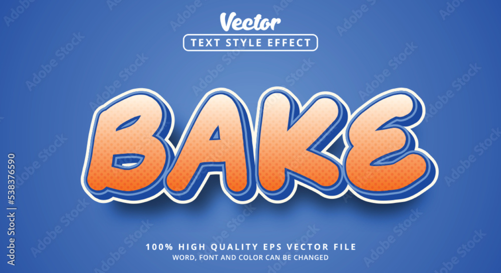 Poster editable text effect, bake text with colorful style and combination color with modern style
