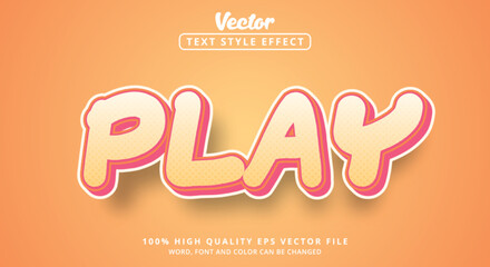 Editable text effect, Play text with colorful style with modern style