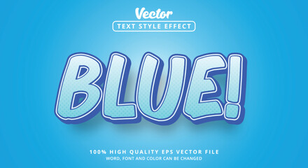 Editable text effect, Blue text with color blue and modern style and light color