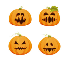 yellow scary pumpkins for halloween