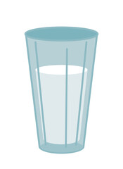 Baby milk in glass. Natural and organic product, baby food and healthy lifestyle. Poster or banner for website. Drink in mug or cup, domestic object, liquid. Cartoon flat vector illustration