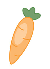 Baby carrot icon. Natural and organic product, vegetable. Vegetarian diet, health care, proper nutrition, food and vitamins. Agriculture, farming and harvest. Cartoon flat vector illustration