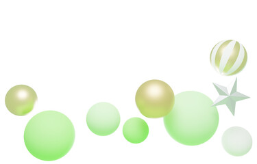 3D素材_かわいいオーナメント_グリーン