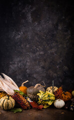 Autumn still life with pumpkin