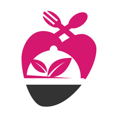 healthy food catering logo Icon Illustration Brand Identity