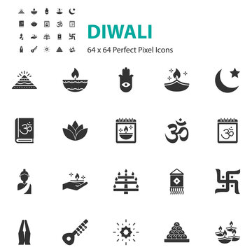 Set Of Diwali Celebration Icon