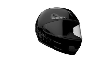 Fototapeta premium Racing Helmet Right View. Isolated on White. 3D Render. 3D Illustration.