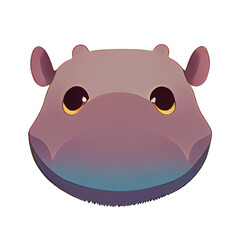 Fototapeta premium Cute hippo on white background digital 3d illustration for book web graphic design