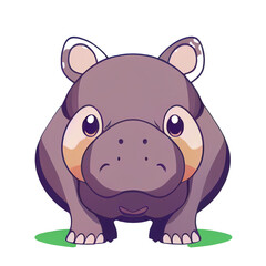 Obraz na płótnie Canvas Cute hippo on white background digital 3d illustration for book web graphic design