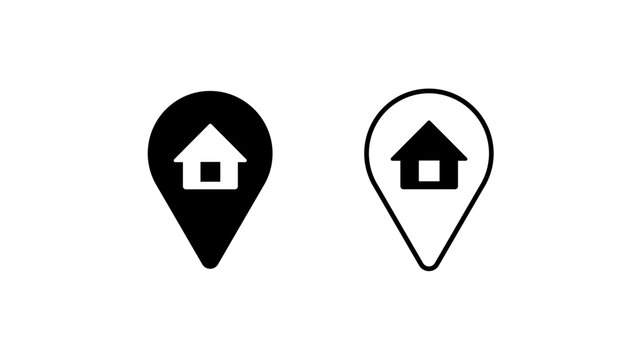 Home Address icon illustration. home location icon vector