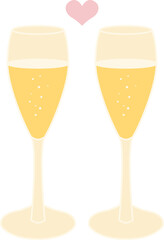 champaign glasses clipart wedding ornament decoration