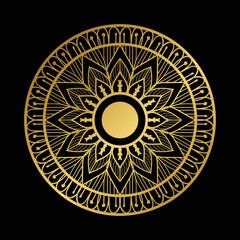 Luxury Gold Mandala Black Background