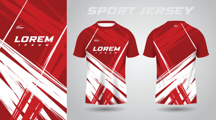 red white shirt sport jersey design - obrazy, fototapety, plakaty