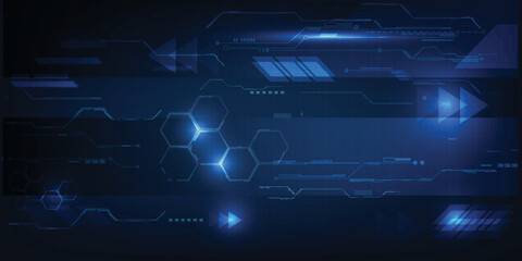 Vector illustrations of abstract dark blue futuristic technology and digital innovations. Future tech concepts.