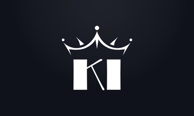 King crown logo design vector and extra bold queen symbol
