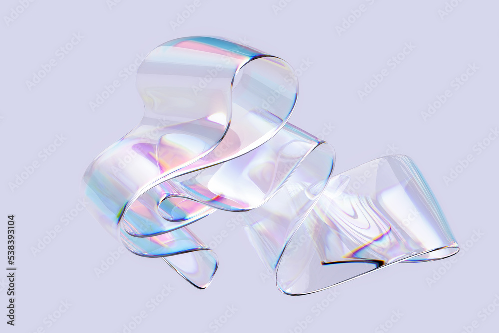 Canvas Prints colorful fluid gradient shape 3d rendering, liquid glass holographic spectrum effect