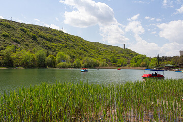 View of the famous "Turtle" lake in Tbilisi. Georgia country