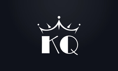 King crown logo design vector and extra bold queen symbol