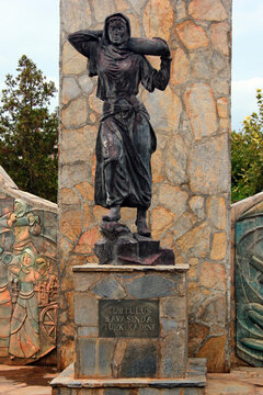 Antalya, Turkey - October 14, 2022: Monument To A Turkish Woman In The War Of Independence, Located In Kepez District Of Antalya