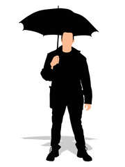 Young man holding an umbrella