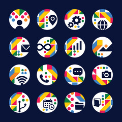 Set of Circular Smartphone Icon