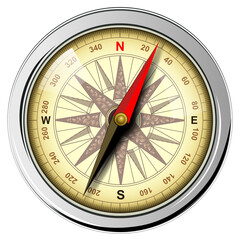 Compass isolated, Retro 3d icon design