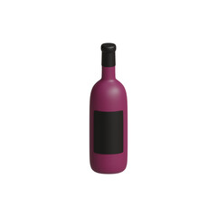 3d illustration of isolated wine bottle icon