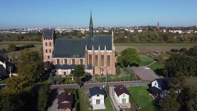 Medieval historic church in Swiecie, Poland.