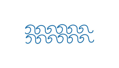 Sea wave. Doodle ocean curl waves. Vector marine outline sketch