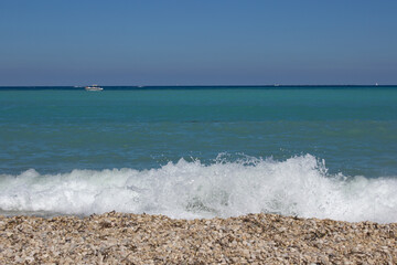 Beautiful Spanish coast and sea in Albir near Alikante, Spain,print for postcard,wallpaper,cover design,poster ,calendar,advertising,brochure,summer sunny day,weekend on the beach