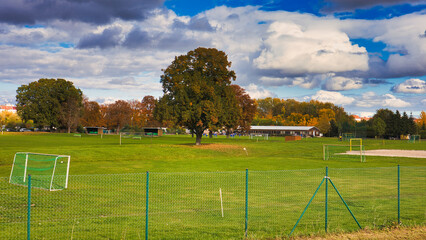 Sportplatz, Sportanlage der Universität an der Wettin Brücke, Leipzig, Sachsen, Deutschland
