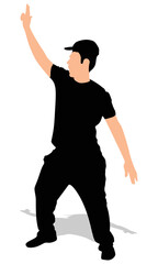 Fototapeta na wymiar Man dancing silhouette