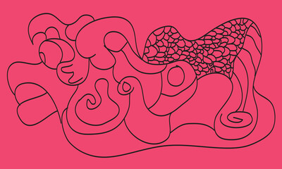 One line drawing abstract. Great for home decor such as posters, wall art, tote bags, t-shirt prints, cell phone cases. Eps10 Vector