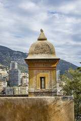Fototapeta na wymiar Old walls of medieval fortifications in Monaco-Ville, Principality of Monaco.
