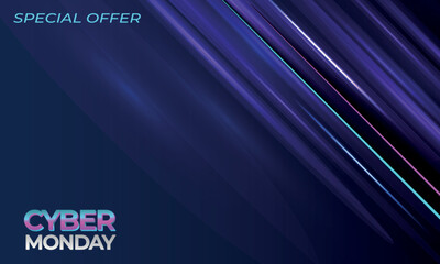 Cyber Monday design for advertising. Gradient background special offer cyber monday.
