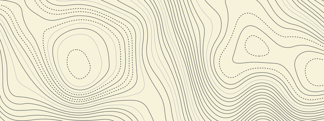 The stylized multicolored wavy abstract topographic map contour, lines Pattern background. Topographic map and landscape terrain texture grid. Wavy banner and color geometric form. Vector illustration