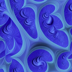 Fototapeta na wymiar Seamless blue fractal design 3d illustration