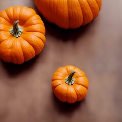 Autumn pumkins top down photo