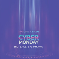Cyber monday discount sale banner abstract background smooth gradient.