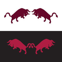 Four bull animal logo design 