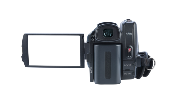 Camcorder with open lcd display