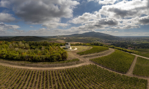 Saint Theresa chapel in Tarcal, Zemplen, Religious building on top of a wine yard in Tokaj wine region, Hungary.