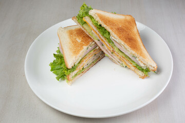 sandwich with ham and cheese