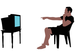 Man watching television