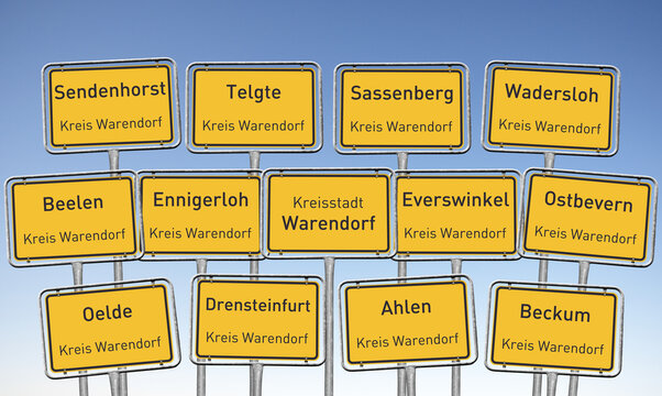 Kreis Warendorf, Ortsschilder