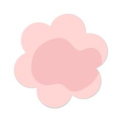 Flower peach sticky note with soft shadow